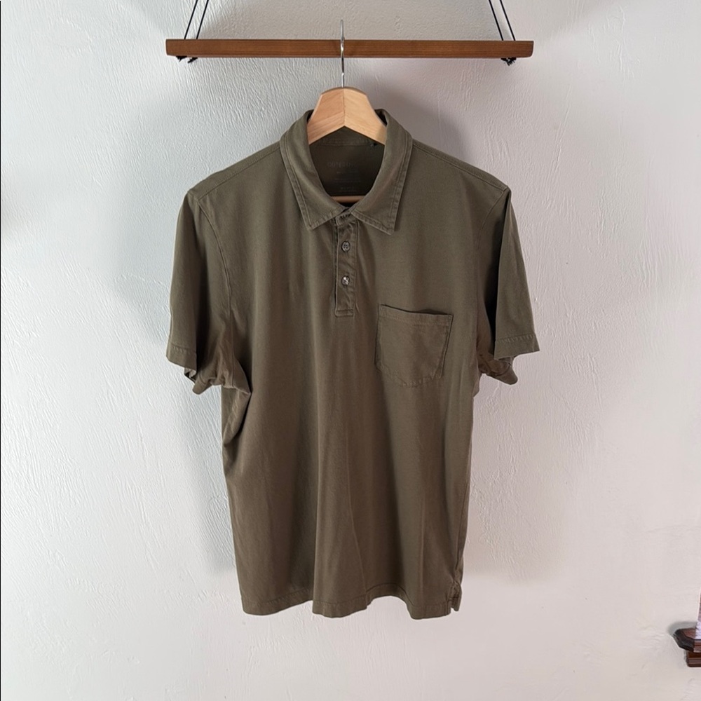 Outerknown Olive Green Pocket Polo